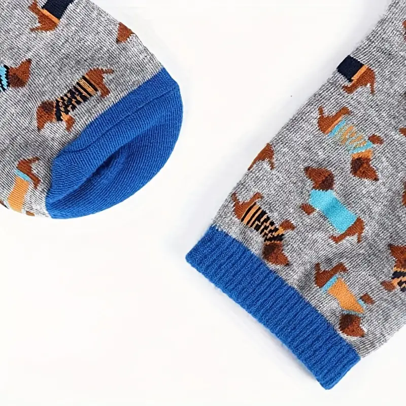 Dachshund Grey Novelty Socks For Women bark with buster