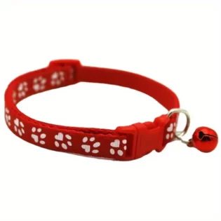 Adjustable Dog or Cat Collar with Paw Print. Strut Their Stuff in Style & Safety