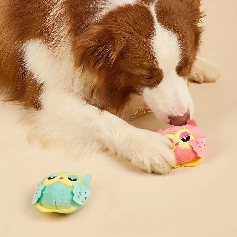 Dog or Cat Toy Owl Design Soft & Plush. Hoot, Hoot! It's Playtime with the Huggable Hoot Owl!