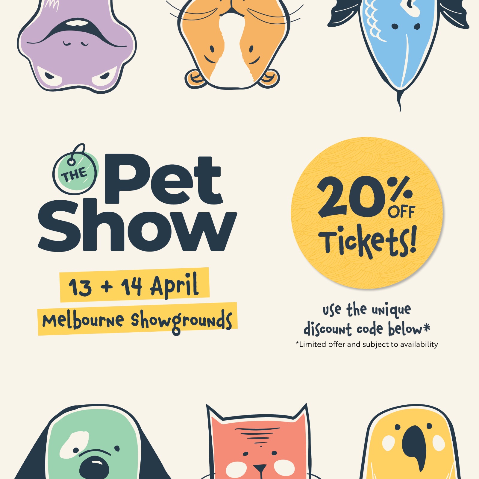 Unleash the Wagging at The Pet Show Melbourne 2024 with Bark with Buster! Calling all Melbourne paw-rents! Get ready to spoil your furry best friend at The Pet Show Melbourne 2024 with Bark with Buster, Australia's favourite natural dog treat brand! Mark Your Calendar & Head to Stand D53! Sat 13th & Sun 14th April 2024 and for our Furry Followers we've got a special discount code just for YOU to pre-purchase your tickets to The Pet Show Melbourne 2024! Use code FJX7S6 at checkout for savings you'll love! We'll be there in full force, ready to share the Bark with Buster love (and some drool-worthy treats) with your pup.