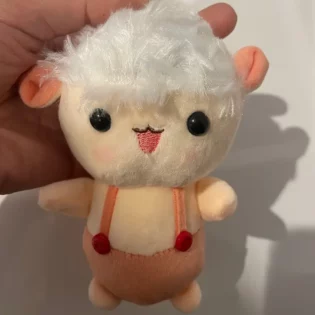 Dog Toy Plush Fluffy Lamb – Tangerine or Apricot