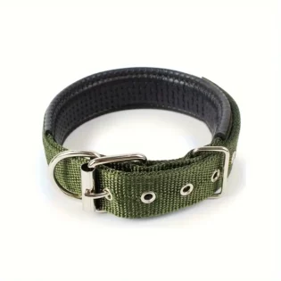 Pet Dog Collar, Soft Dog Nylon Strap Collar Army Green