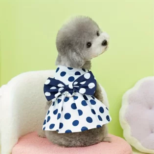 Polka Dot Dog Dress suitable for small breeds such as toy poodles-Bark-with-Buster